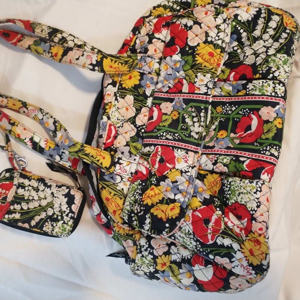 Vera Bradley floral diaper bag and matching wallet